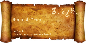 Bora Áron névjegykártya