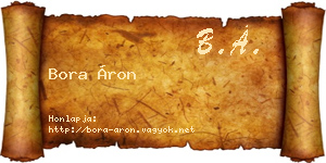 Bora Áron névjegykártya